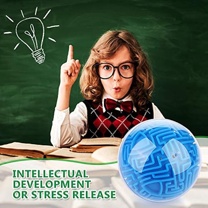 AMAZE 3D GRAVITY MEMORY SEQUENTIAL MAZE BALL PUZZLE TOY GIFTS FOR KIDS ADULTS - CHALLENGES GAME LOVER TINY BALLS BRAIN TEASERS GAME, TOY FOR KIDS AND ADULTS, MAZE BALLS, PUZZLE GAME (BLUE) - Image 2